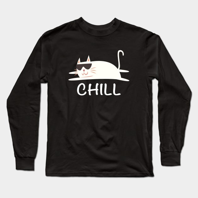 Chill Cat Funny Long Sleeve T-Shirt by mstory